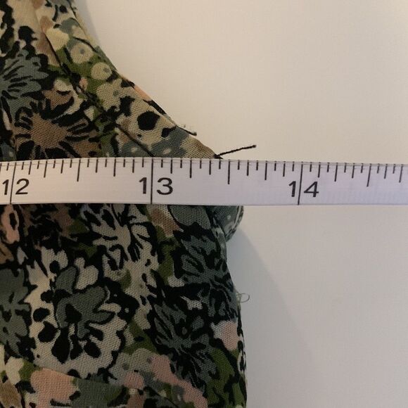 𝅺H&M green floral maxi dress with back zipper sleeveless silky fabric Size 2 - Picture 8 of 9